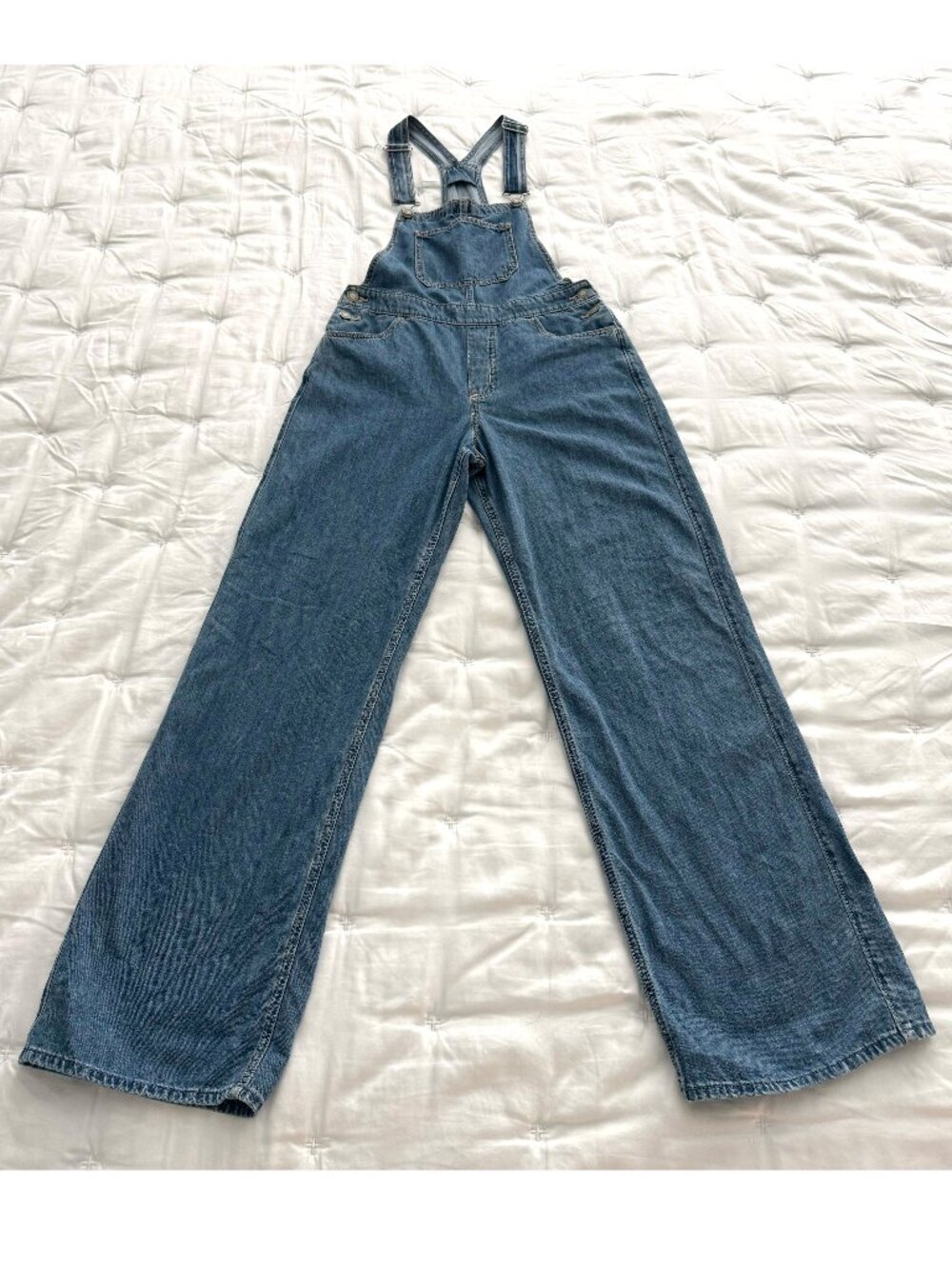 Hollister Denim Overalls Women's Size S 30x31 High Rise Blue Jean Bib